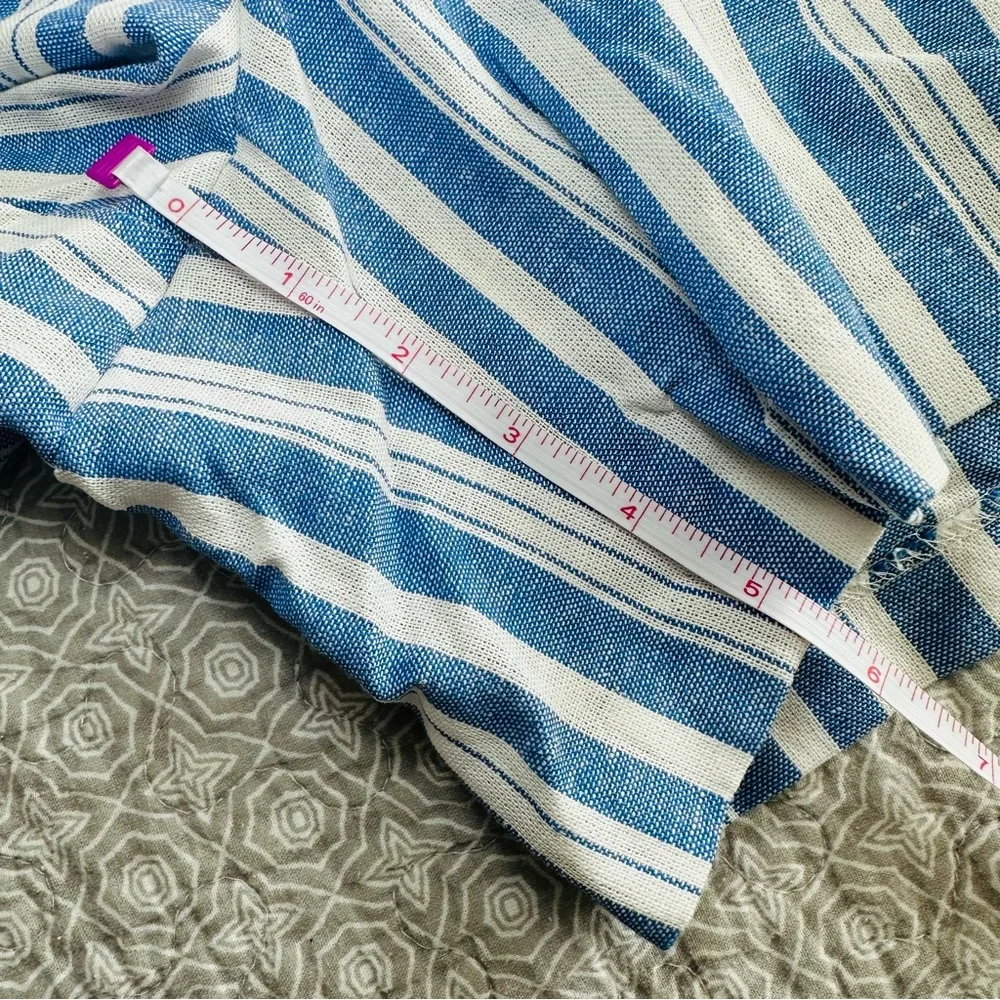 NEW! Lane Bryant Women's Linen Blend Shorts Blue White Striped Size 20